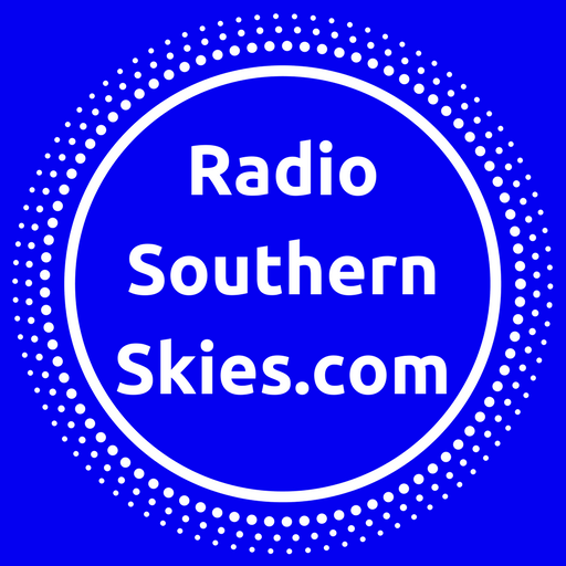 Radio Southern Skies LOGO. White text inside a circle with radiating points